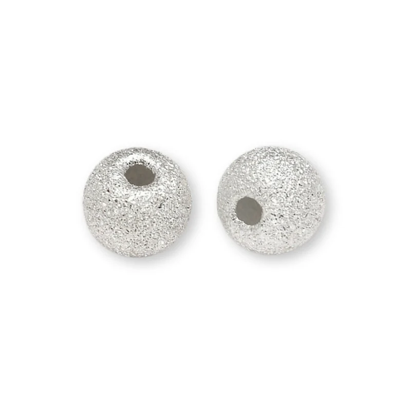 Runde Perle aus 925er Silber (strukturiert)