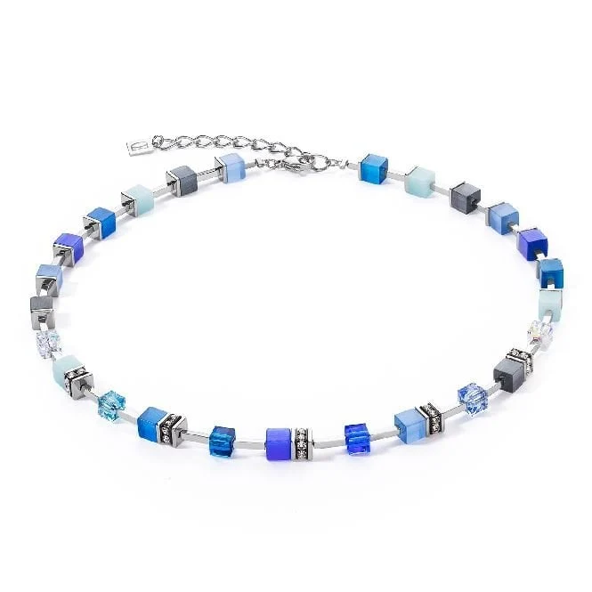 GeoCUBE Iconic Pure Necklace in Silver & Blue