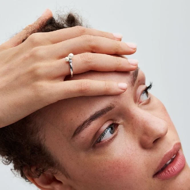 Duo Treated Freshwater Cultured Pearls Ring, Size 52