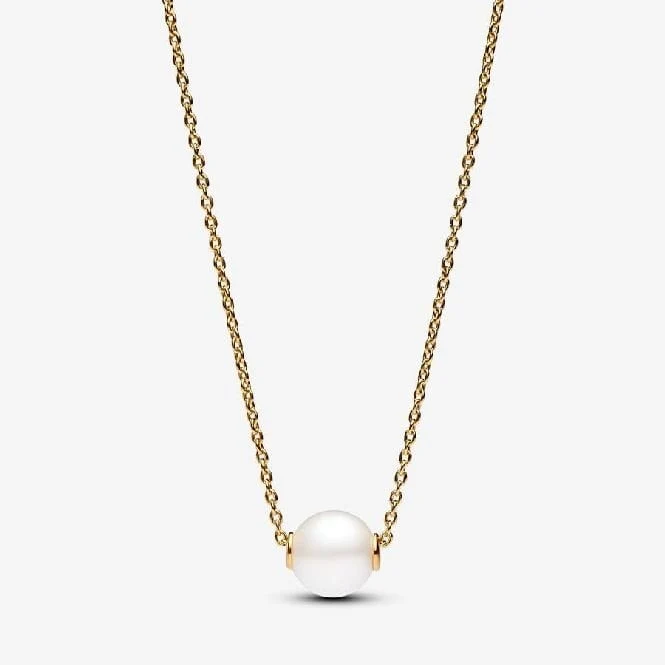 Gold Treated Freshwater Cultured Pearl Collier Necklace, 45cm