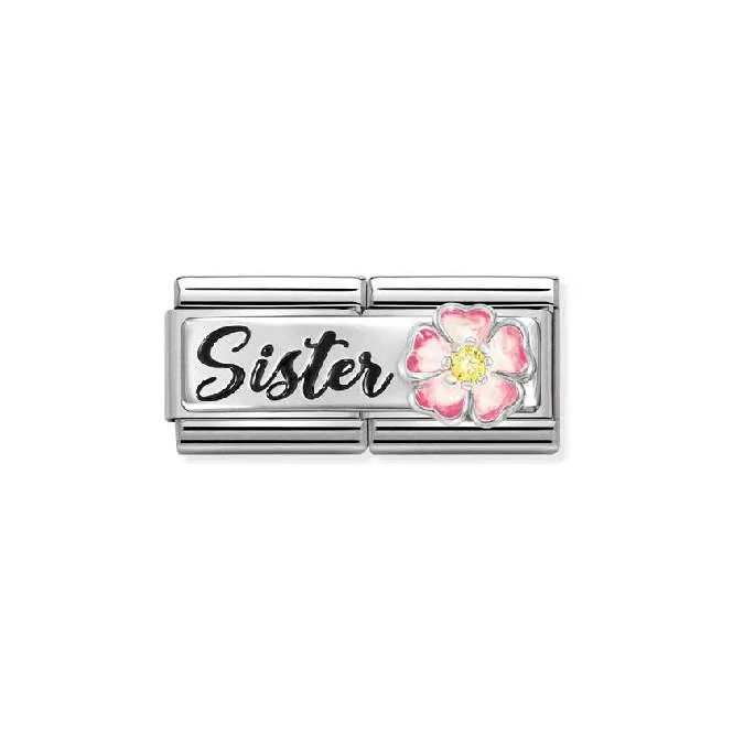 Classic Silver and CZ Sister with Flower Friends & Family Charms