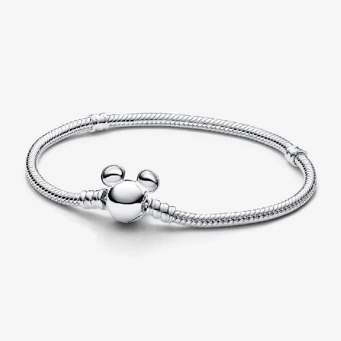 Disney Mickey Mouse Clasp Moments Snake Chain Bracelet, 19cm
