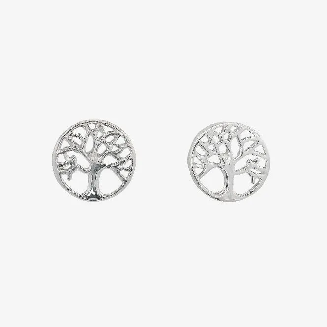 Silver Family Tree Stud Earrings