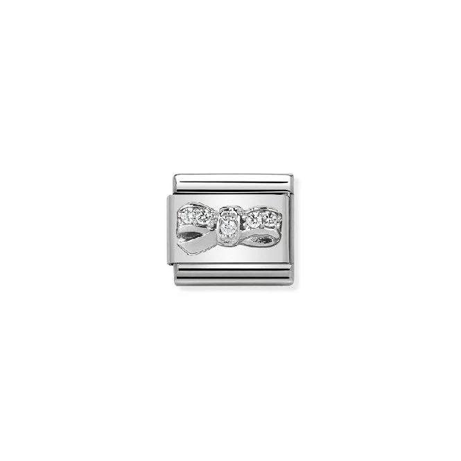 Classic Silver and CZ Bow Cherie Fashion & Fun Charms