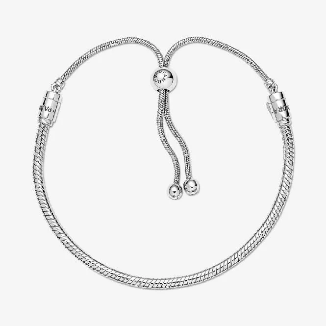Moments Snake Chain Slider Bracelet, 28cm