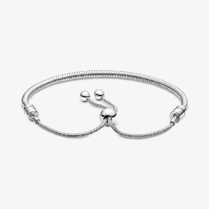 Moments Snake Chain Slider Bracelet, 28cm