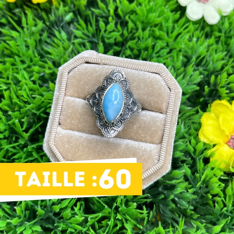 925 Silber Larimar Ring #34