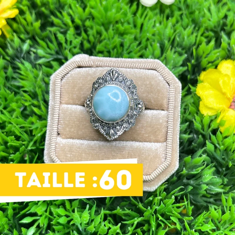 925 Silber Larimar Ring #22