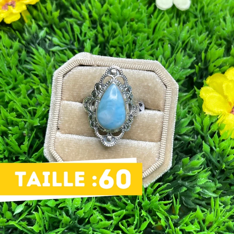 925 Silber Larimar Ring #12