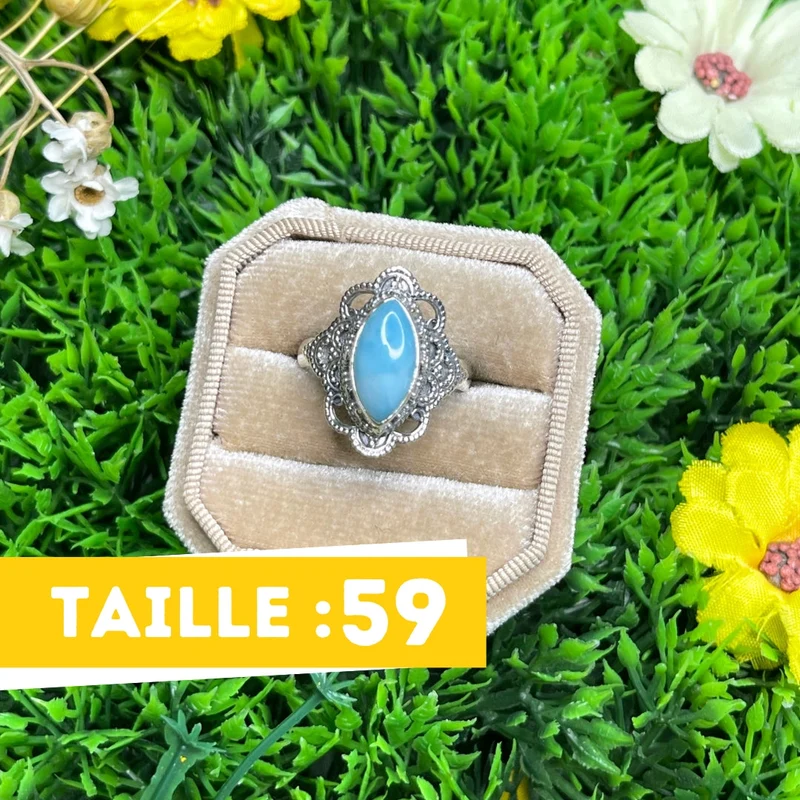 925 Silber Larimar Ring #3