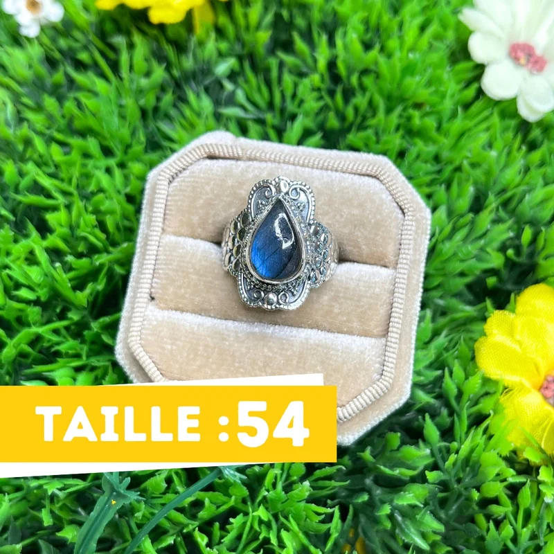 Bluefire Labradorit Ring 925 Silber #14