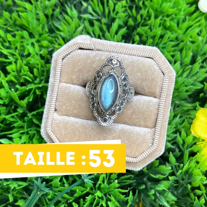 Bluefire Labradorit Ring 925 Silber #13