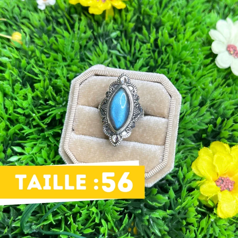 Bluefire Labradorit Ring 925 Silber #10