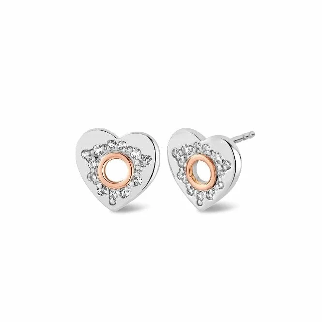 Cariad Sparkle Silver Stud Earrings