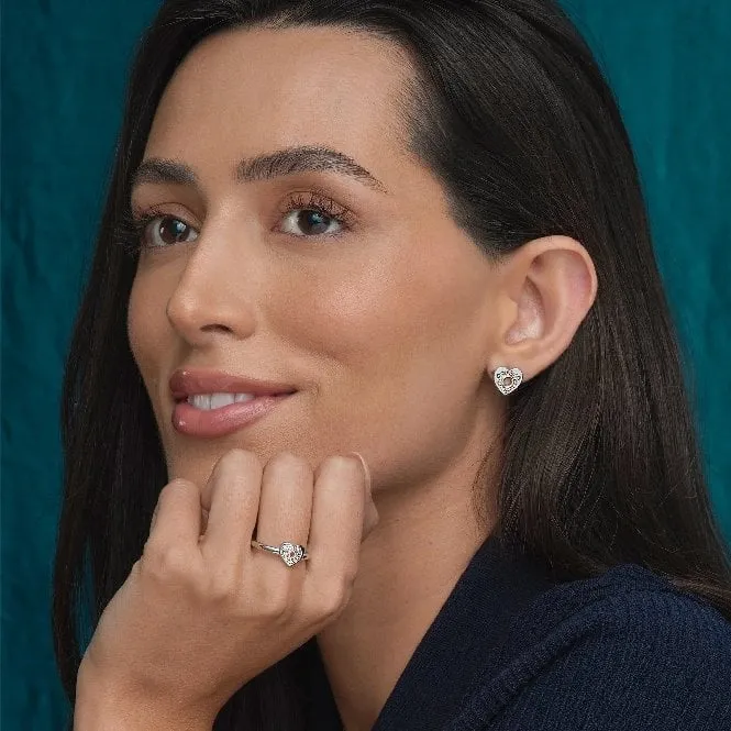 Cariad Sparkle Silver Stud Earrings