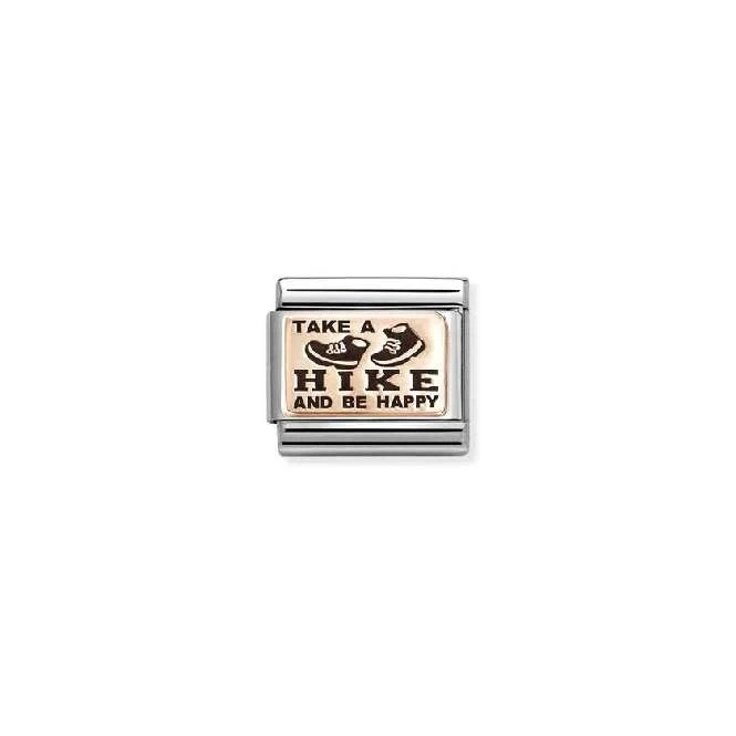Classic Rose Gold Take A Hike and Be Happy Fashion & Fun Charms