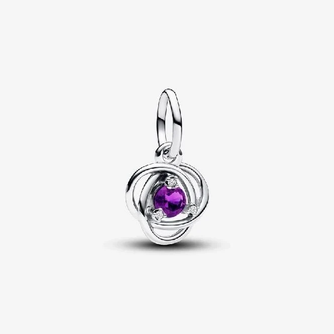 February Birthstone Eternity Circle Dangle Charms