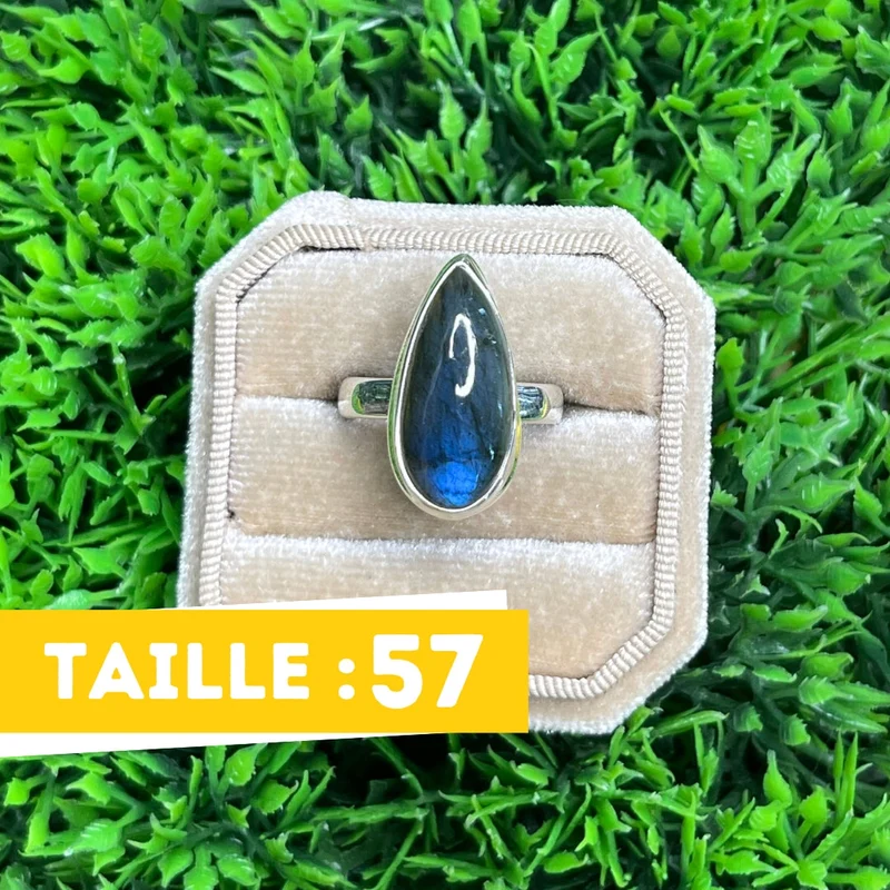 Bluefire Labradorit-Silberring Nr. 200
