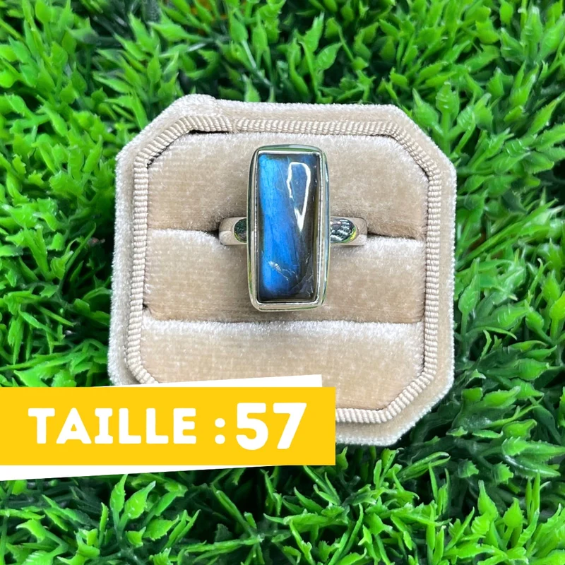 Bluefire Labradorit-Silberring Nr. 202