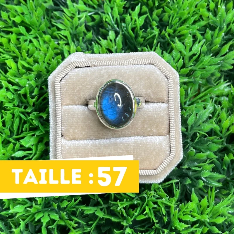 Bluefire Labradorit-Silberring Nr. 205