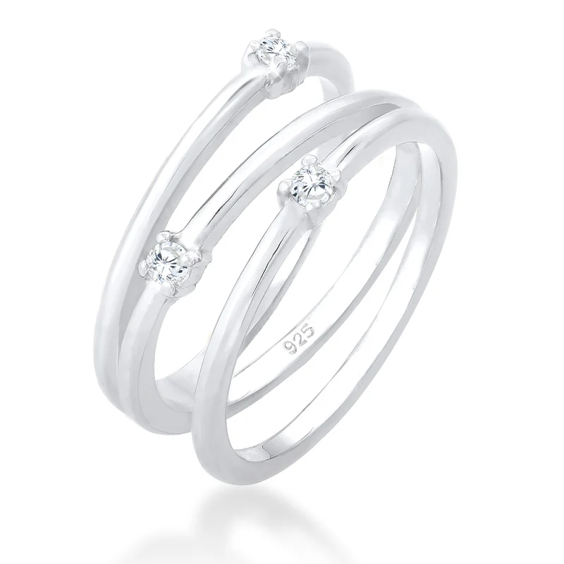 Ring Spirale | Zirkonia ( Weiß )