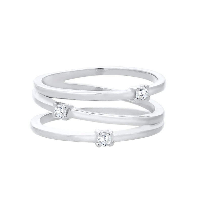 Ring Spirale | Zirkonia ( Weiß )