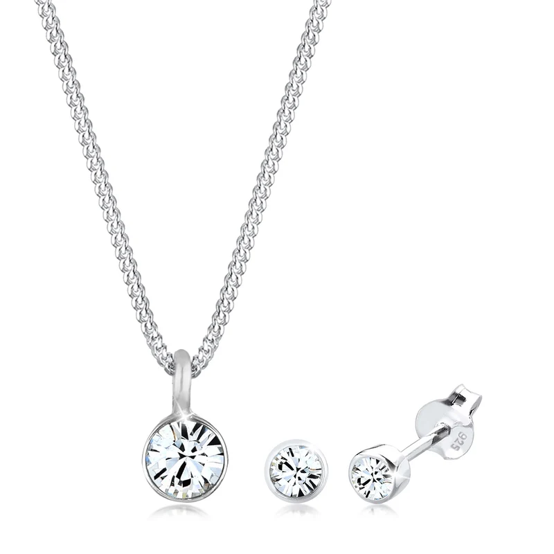 Solitär-Kette | mit Kristallen von Swarovski® (Weiß)