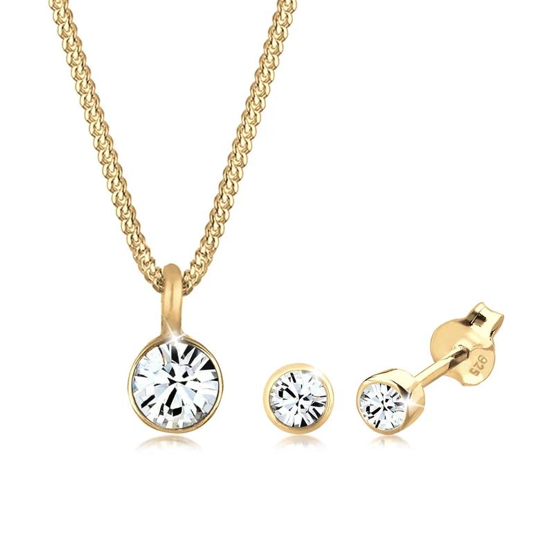 Solitär-Kette | mit Kristallen von Swarovski® (Weiß)