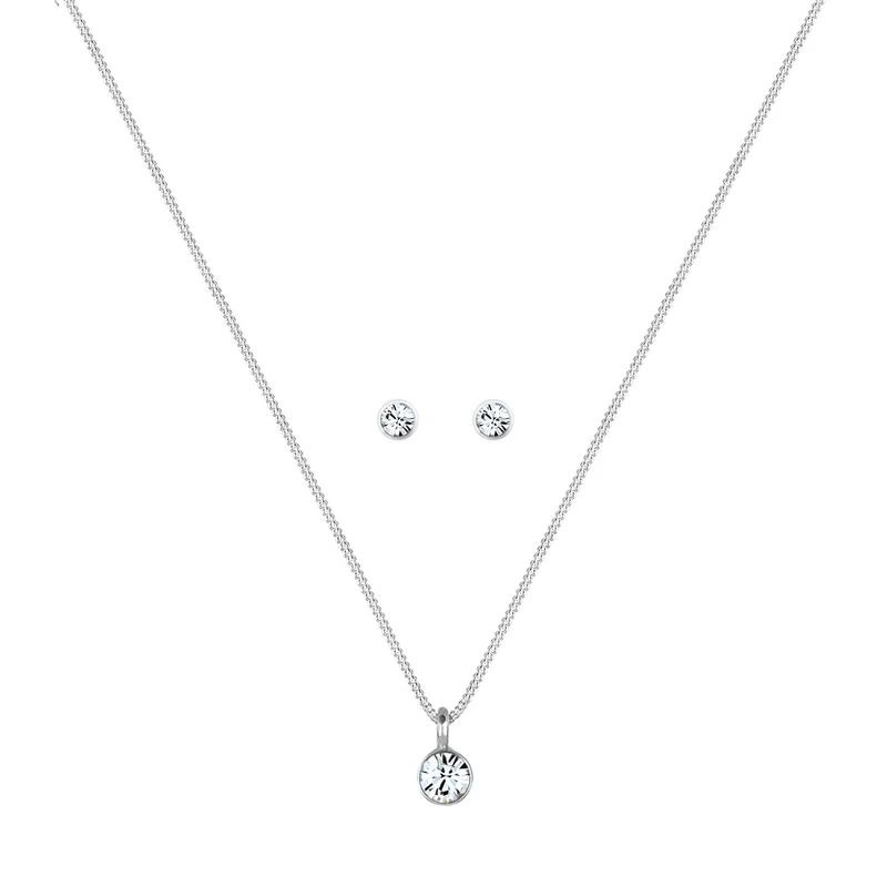 Solitär-Kette | mit Kristallen von Swarovski® (Weiß)