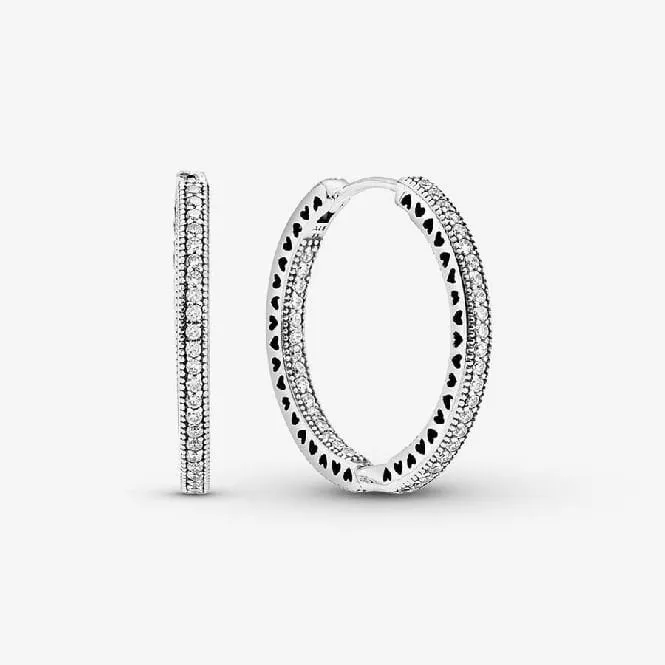 Sparkle & Hearts Hoop Earrings