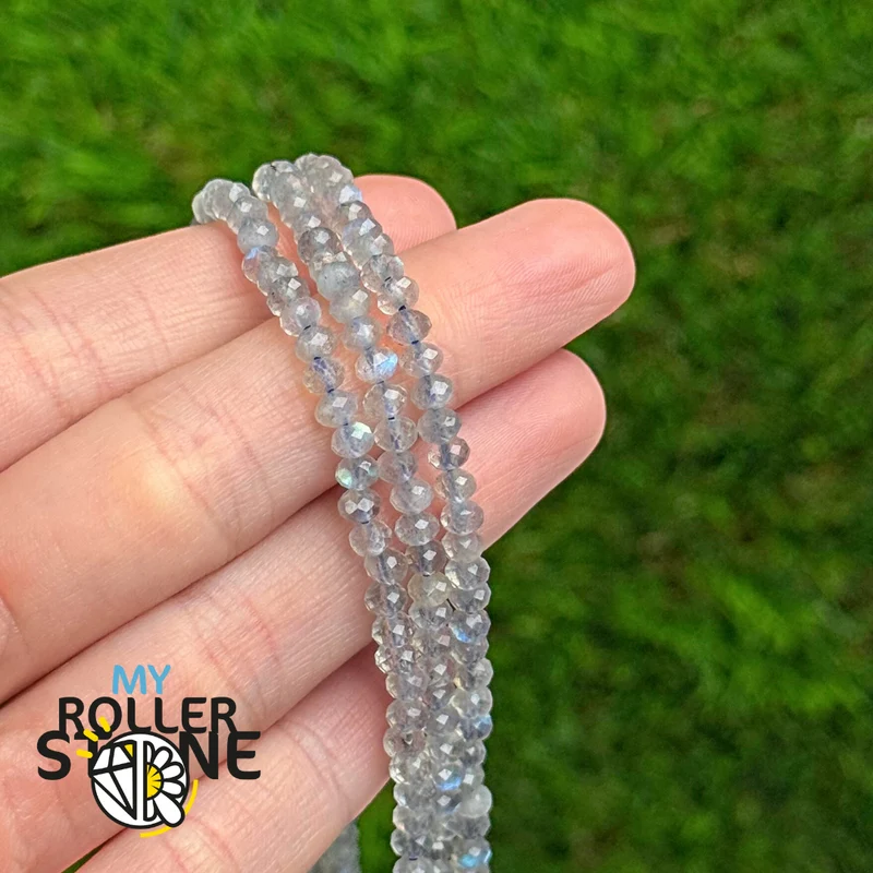 Labradorit-Perle, facettiert, Rondelle 3A (3 x 2,5 mm)