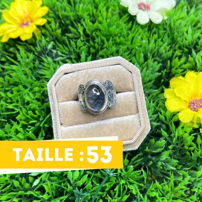 Bluefire Labradorit Ring 925 Silber #24
