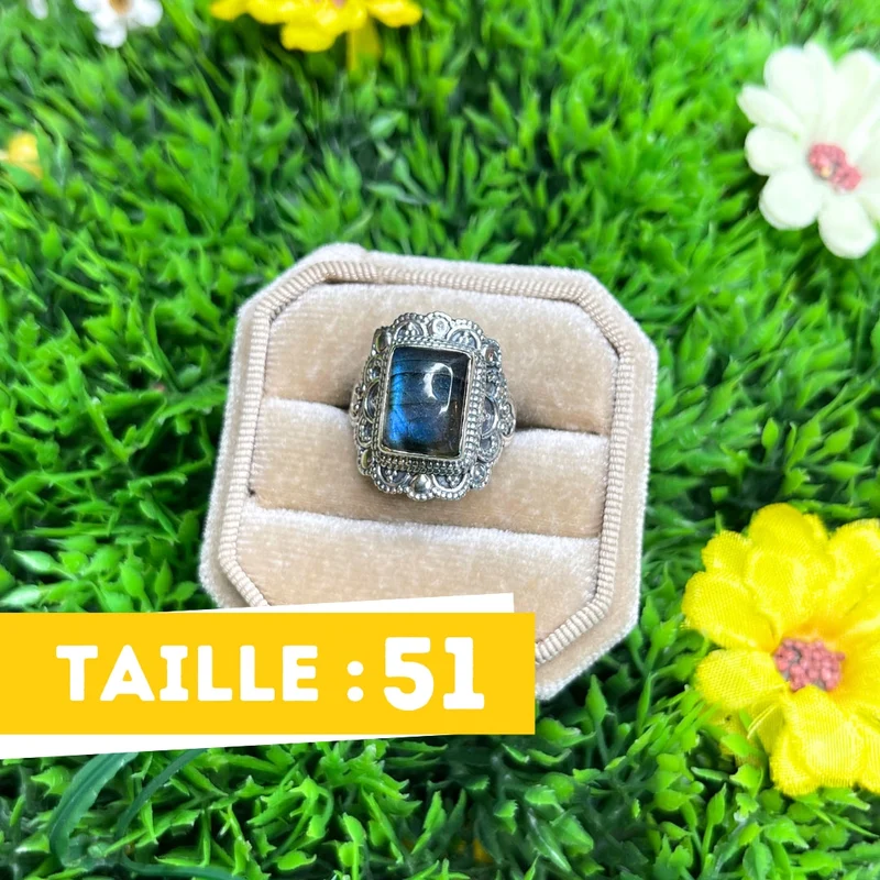 Bluefire Labradorit Ring 925 Silber #27