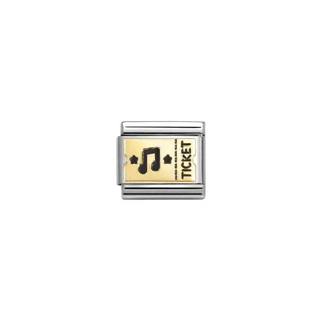 Classic Gold and Enamel Concert Ticket Music Charms