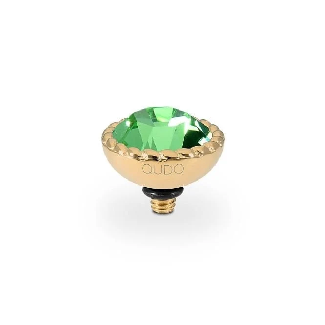 Bocconi Gold and Green Peridot Crystal Ring Gem Top, 11mm