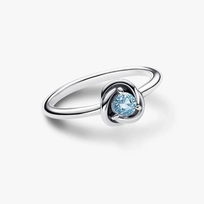 March Birthstone Eternity Circle Ring, Size 54