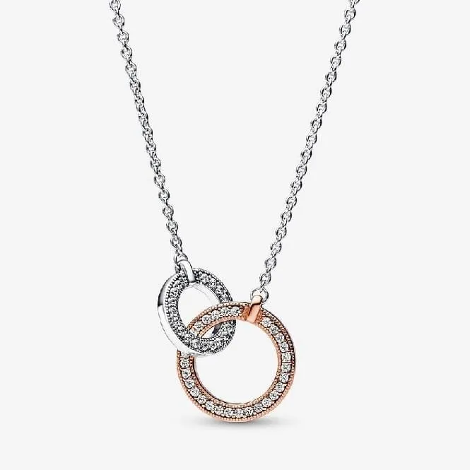 Signature Two-Tone Intertwined Circles Necklace, 45cm