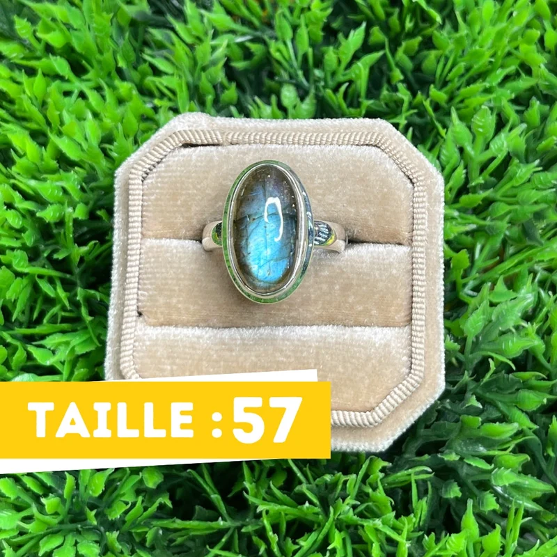 Bluefire Labradorit-Silberring Nr. 193
