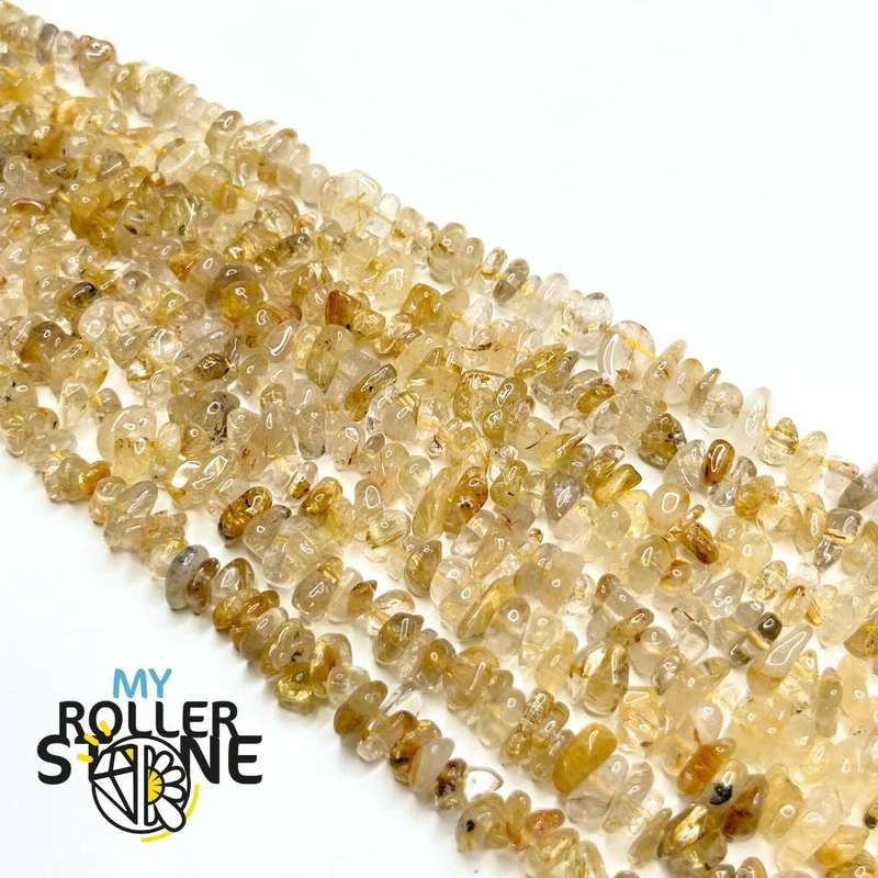 Goldene Rutilquarz-Perlensplitter 40 CM 5A