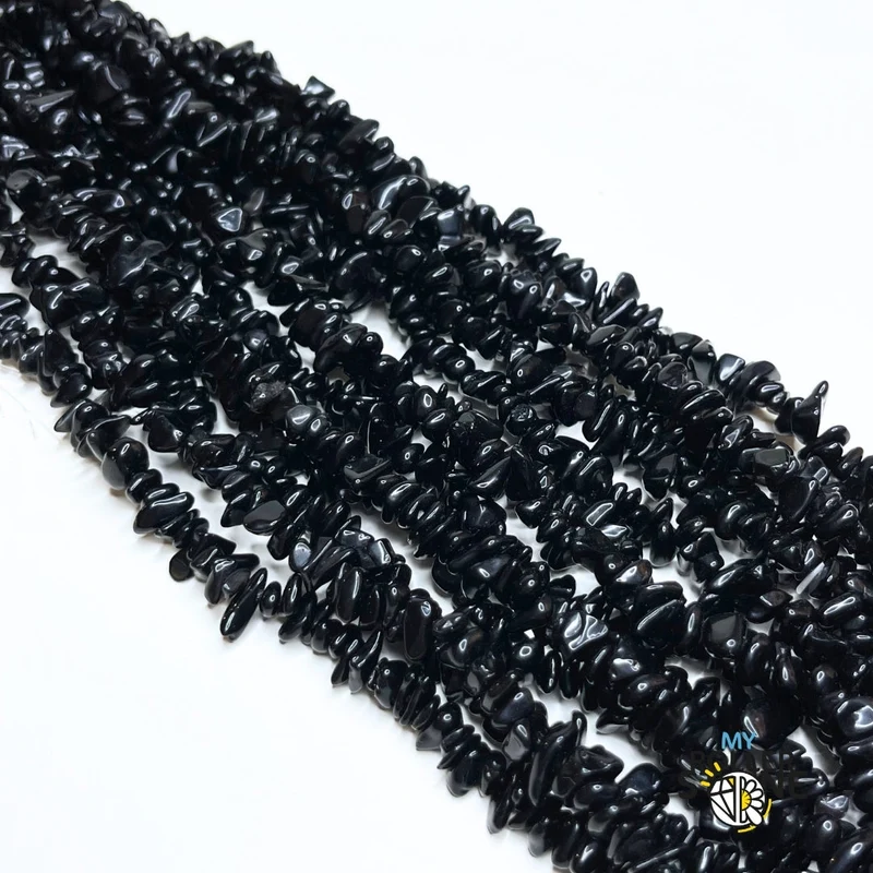 Schwarze Obsidian-Splitter, 78 cm