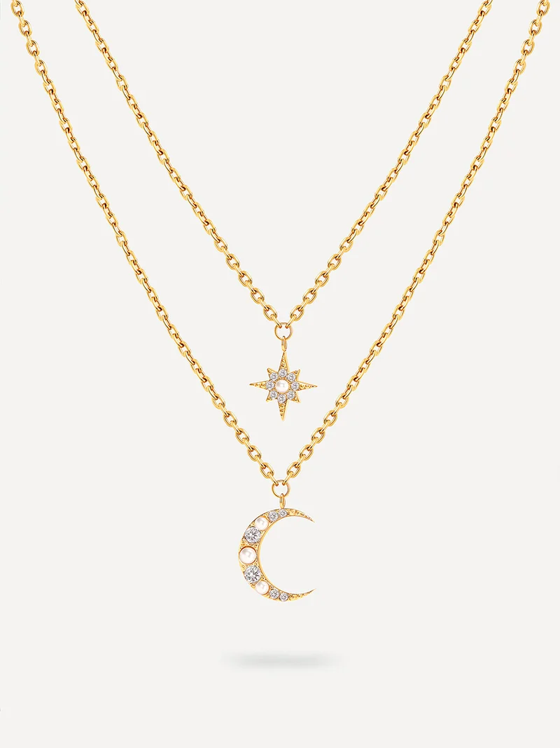 Moon Phase N Star Double Layer Kette