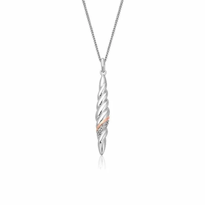 Lover's Twist Silver Drop Pendant Necklace