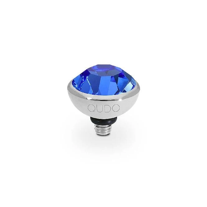 Bottone Silver and Blue Sapphire Crystal Ring Gem Top, 10mm