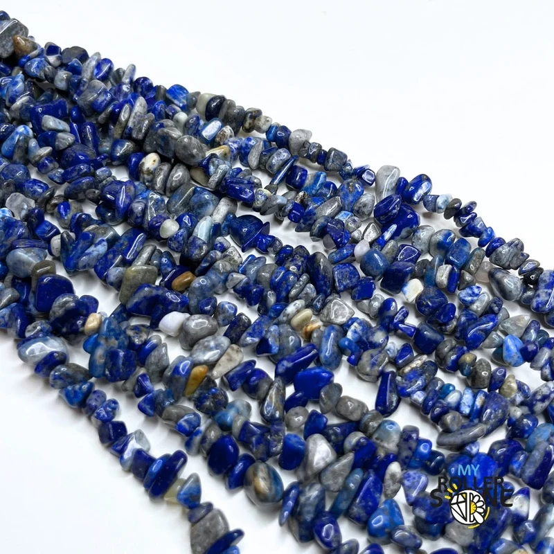Lapislazuli-Perlenchips 1A 78 cm