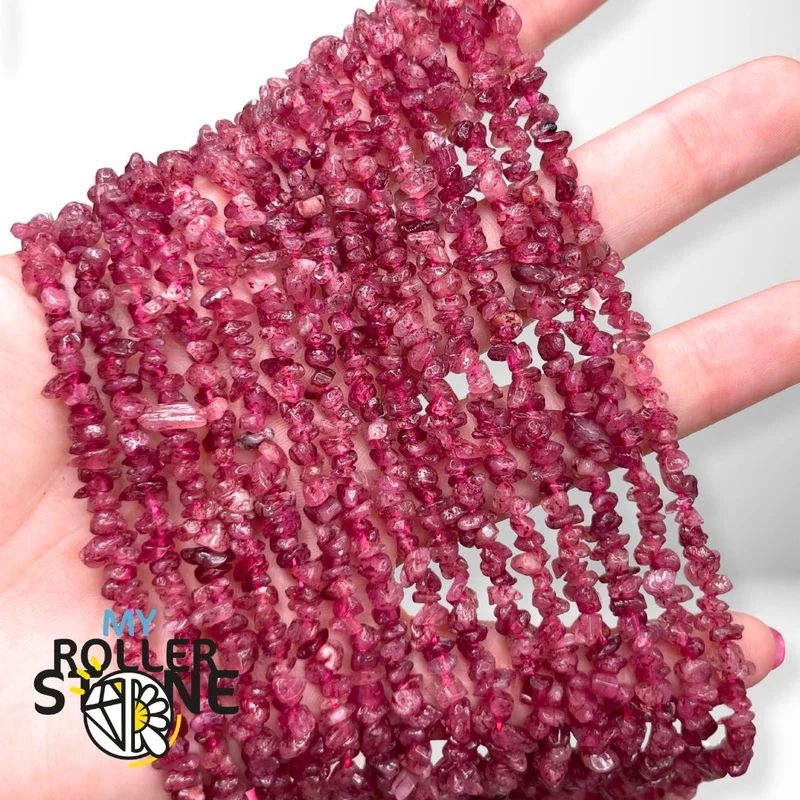 Rosa Turmalin-Chips-Perle