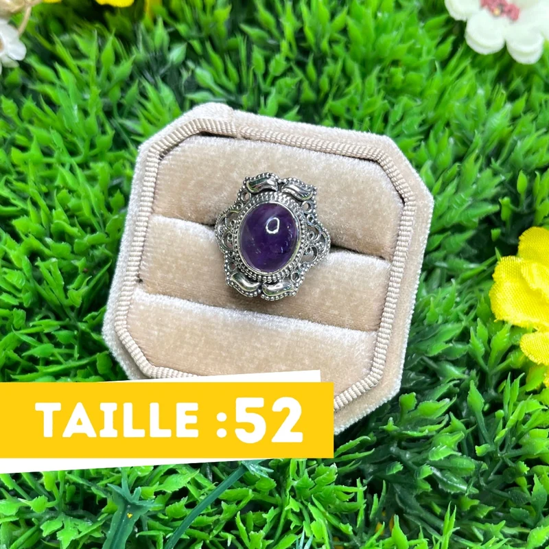 925 Silber Amethyst Ring #45