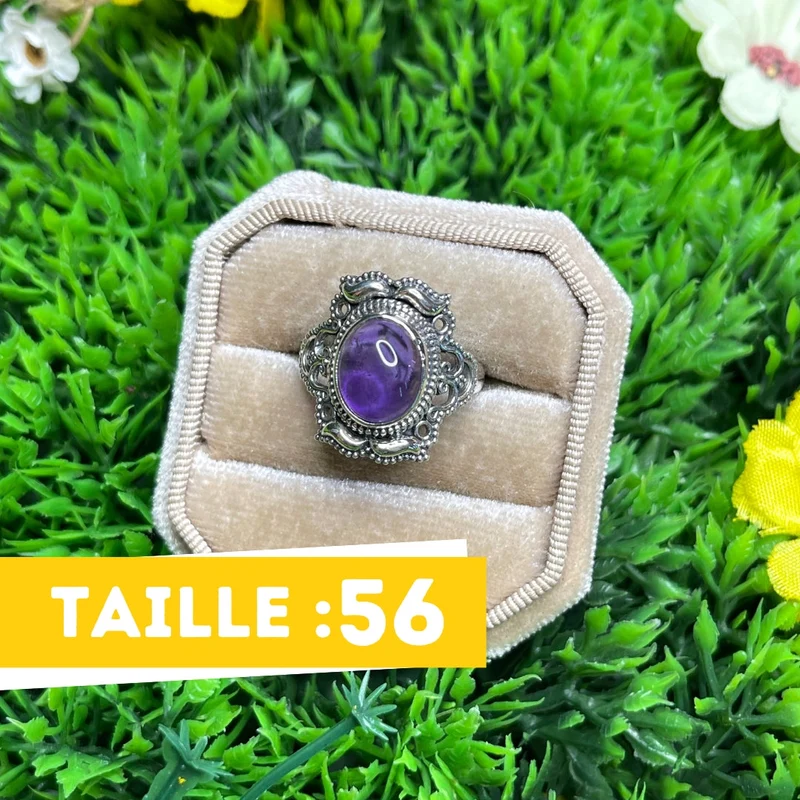 925 Silber Amethyst Ring #47