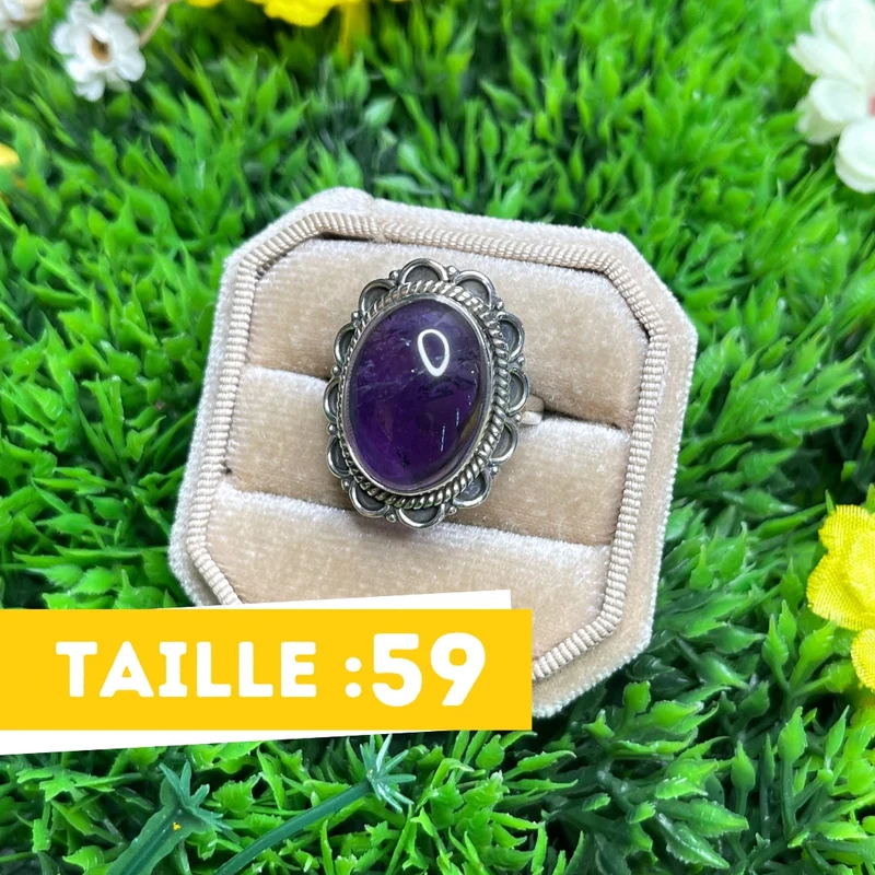 925 Silber Amethyst Ring #50