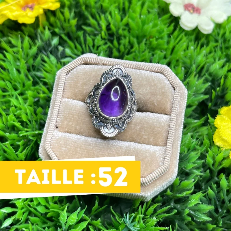 925 Silber Amethyst Ring #13