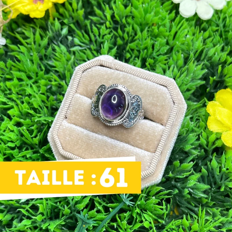 925 Silber Amethyst Ring #19